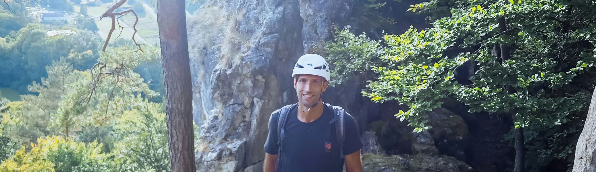 Kai am Norissteig in der Fränkischen Alb | © DAV Sektion/Kai Hagemann